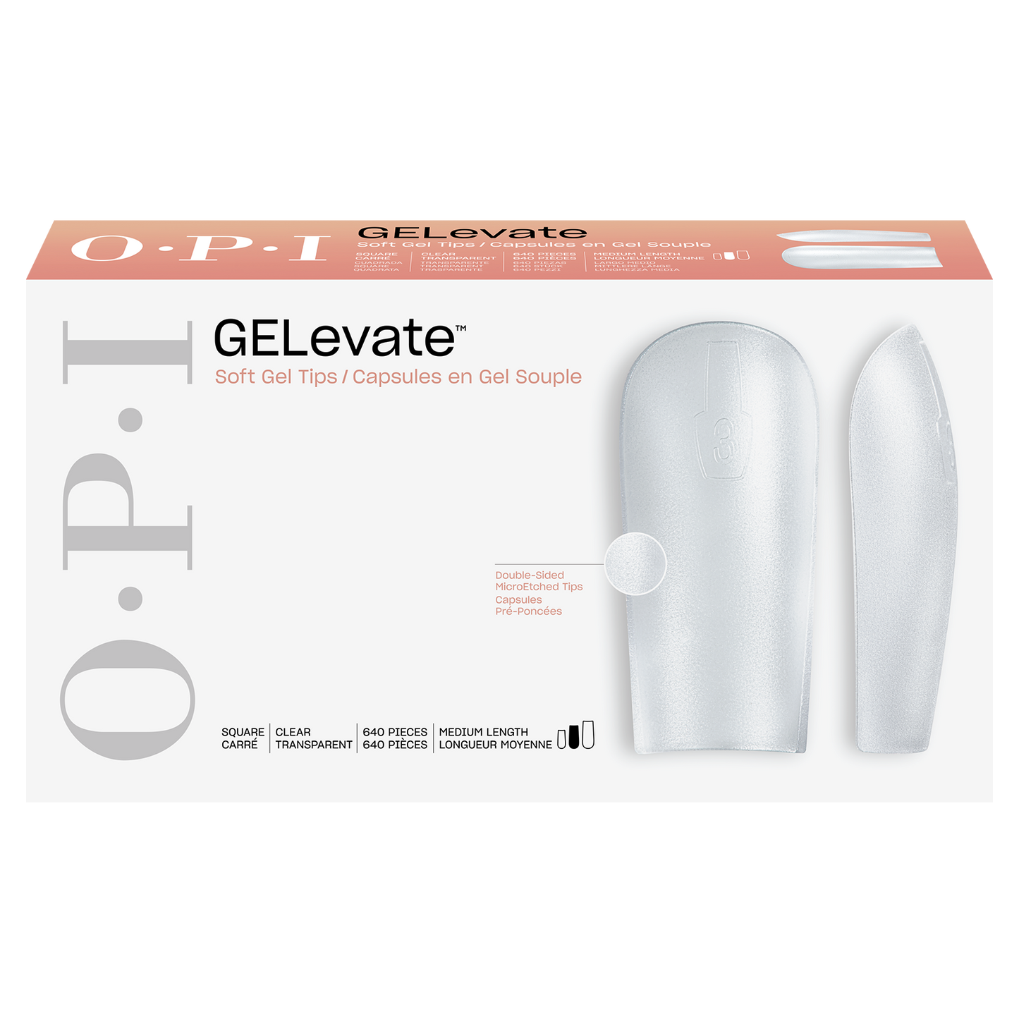OPI GELevate Soft Gel Tips | Square 640ct