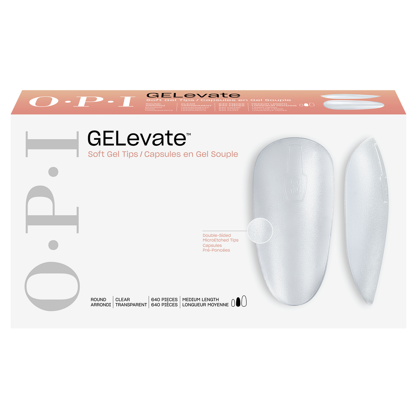 OPI GELevate Soft Gel Tips | Round 640ct
