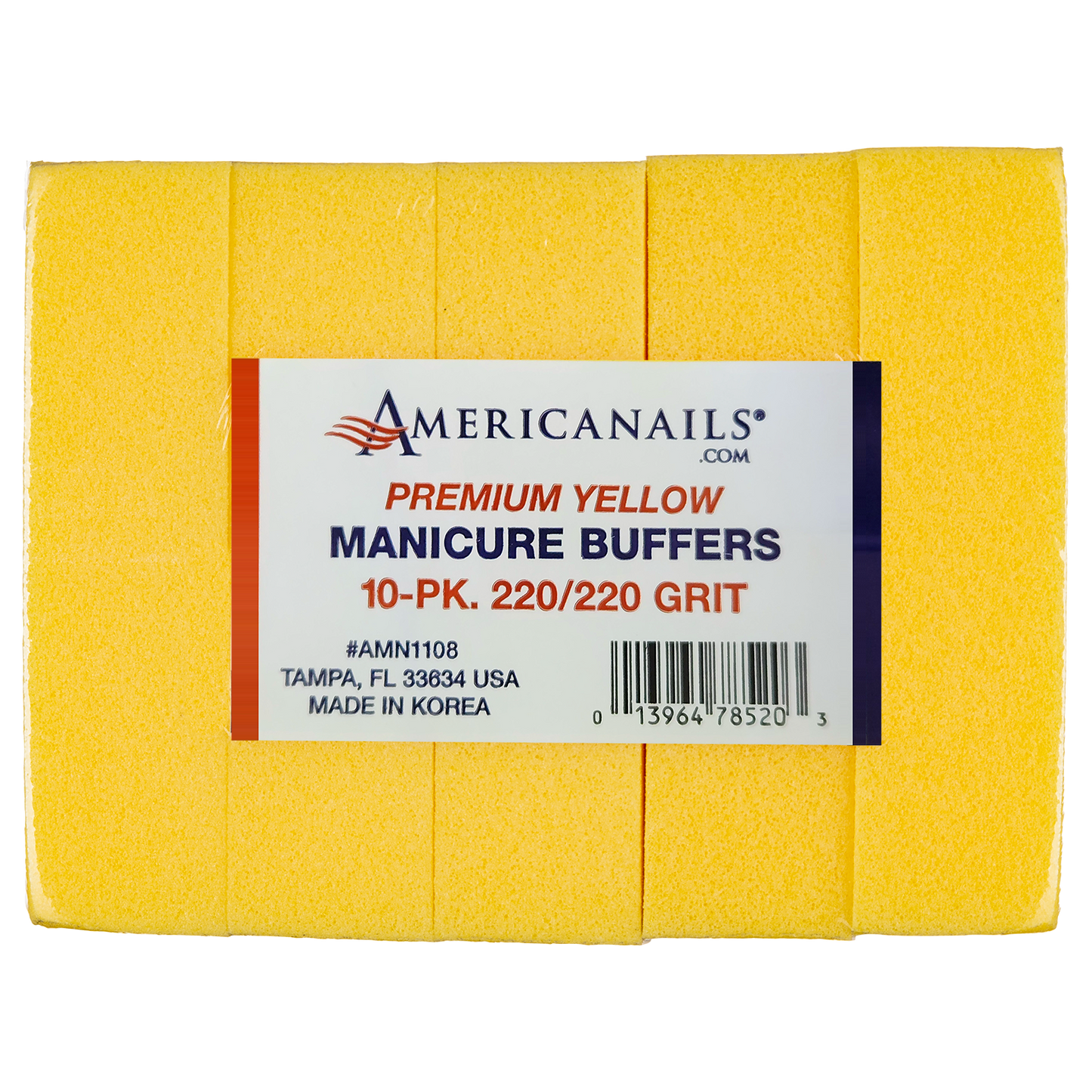 Pulidores de bloque para manicura Americanails Premium amarillos | Grano 220 (10 unidades)