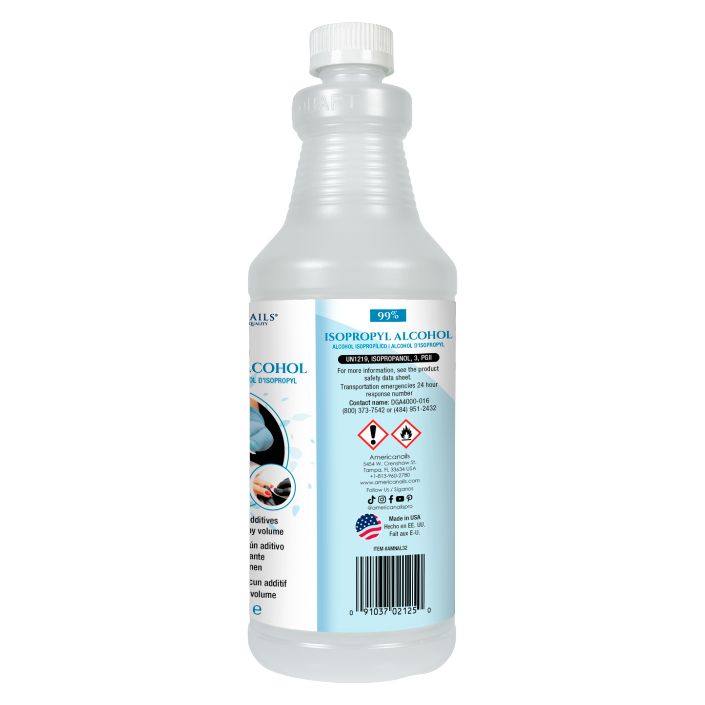Americanails 99% Alcohol 32oz Case (12 Pack)