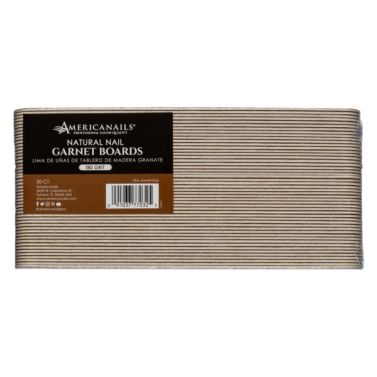 Tabla de uñas natural granate Americanails, 50 unidades