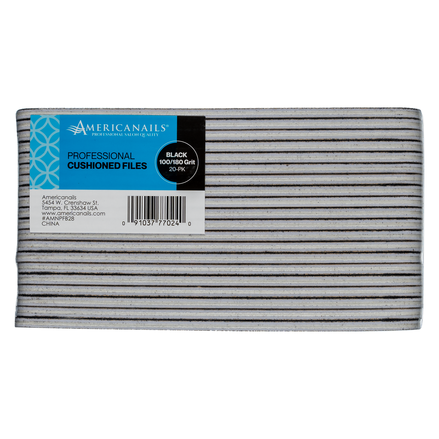 Americanails Hygienic Black Cushioned Files 20ct