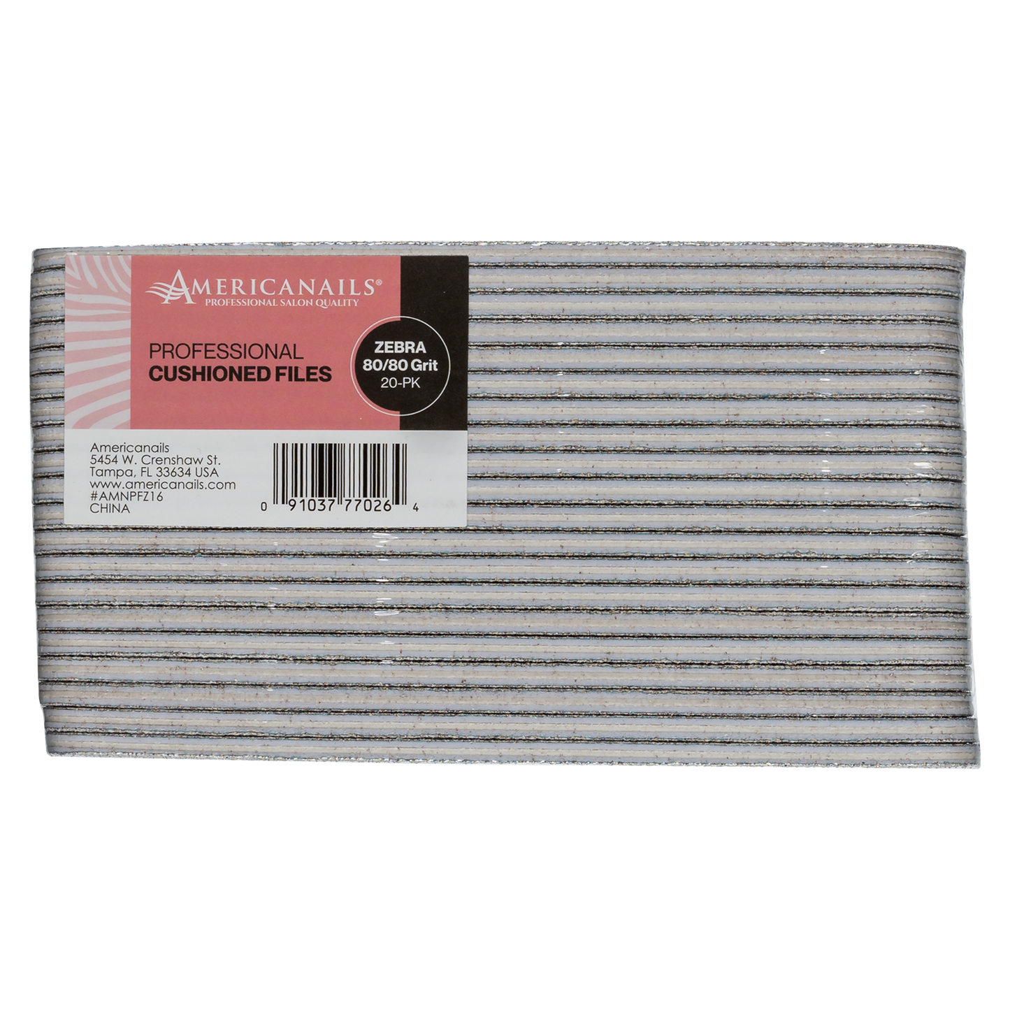 Americanails Professional Zebra Cushioned Files Case 500ct