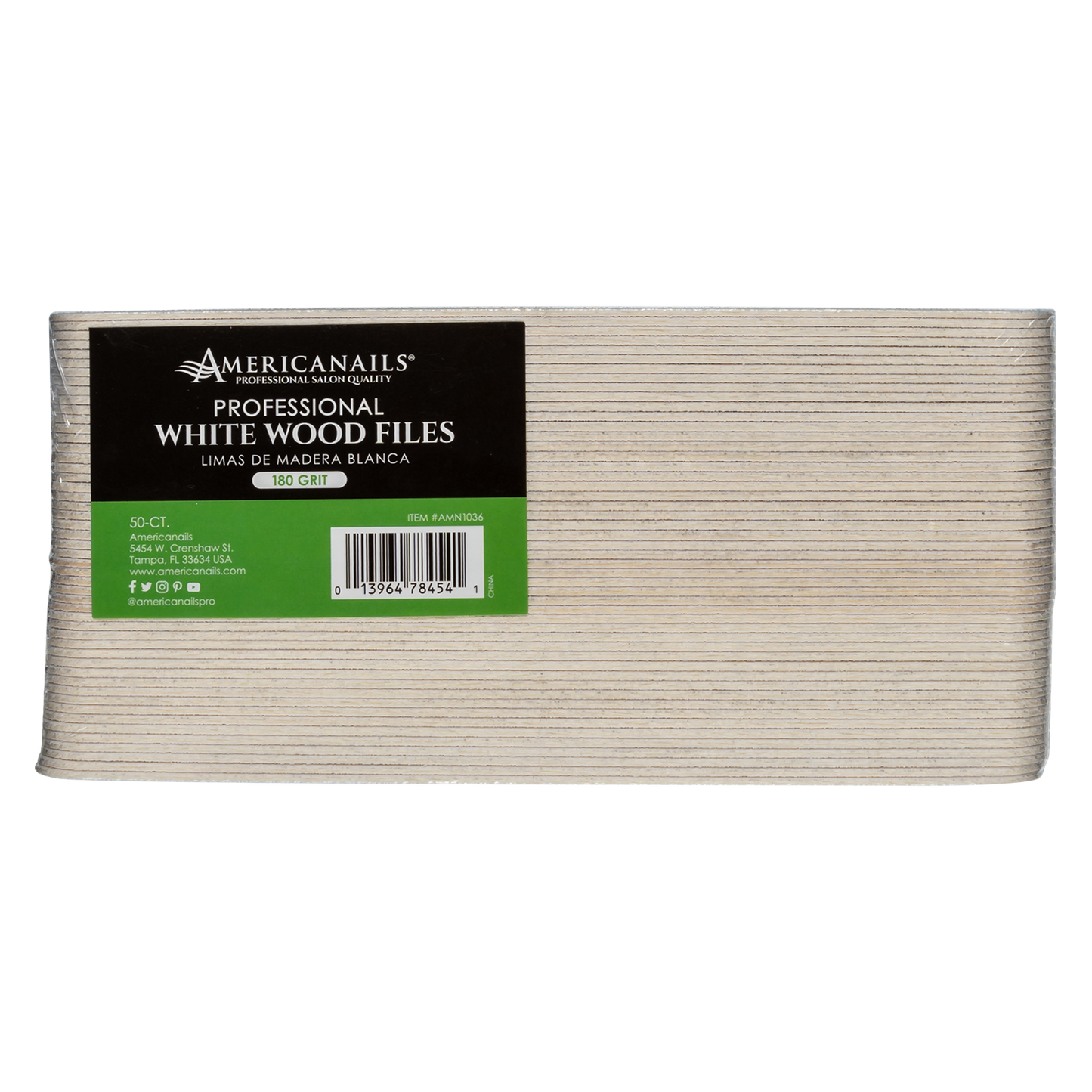 White Wood Manicure Files 50ct