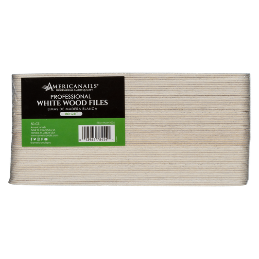 White Wood Manicure Files 50ct