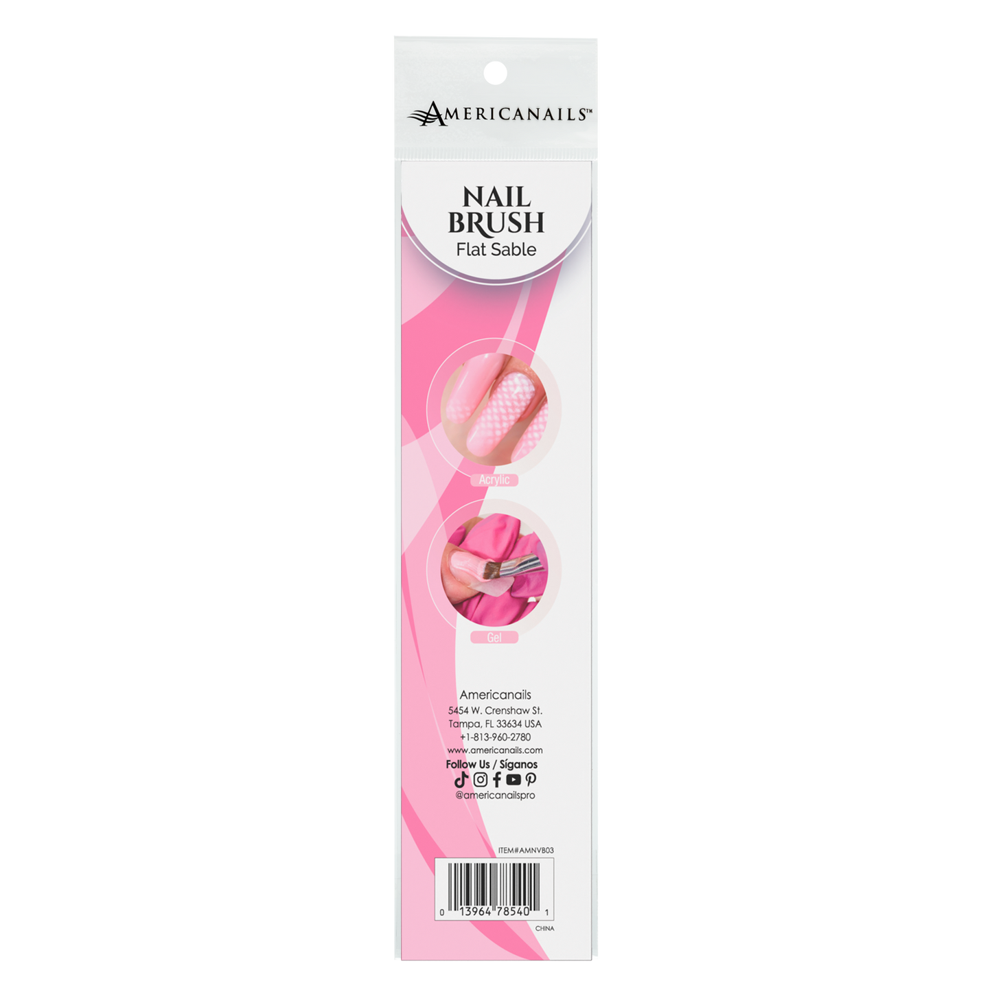 Pincel plano de marta americanails