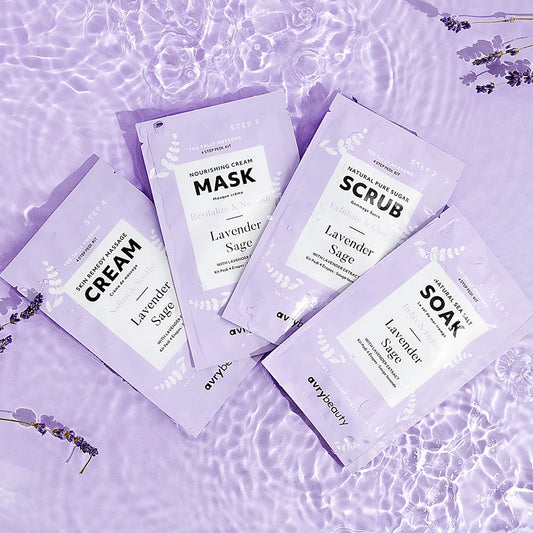 Kit de pedicura de 4 pasos de AvryBeauty | Lavanda y salvia