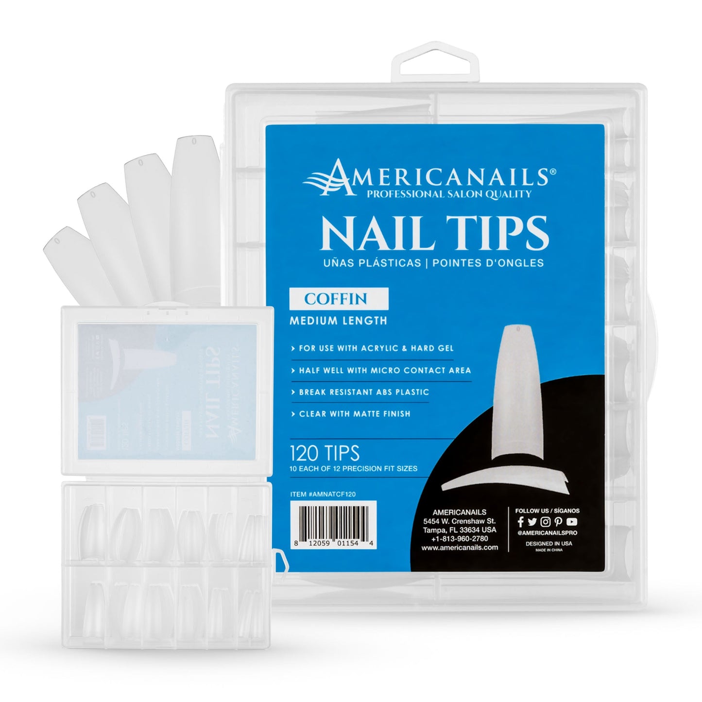 Puntas de uñas Americanails | Ataúd (120 unidades)