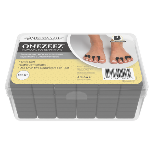 Americanails Onezeez Toe Separators | Pure Black 144ct Box