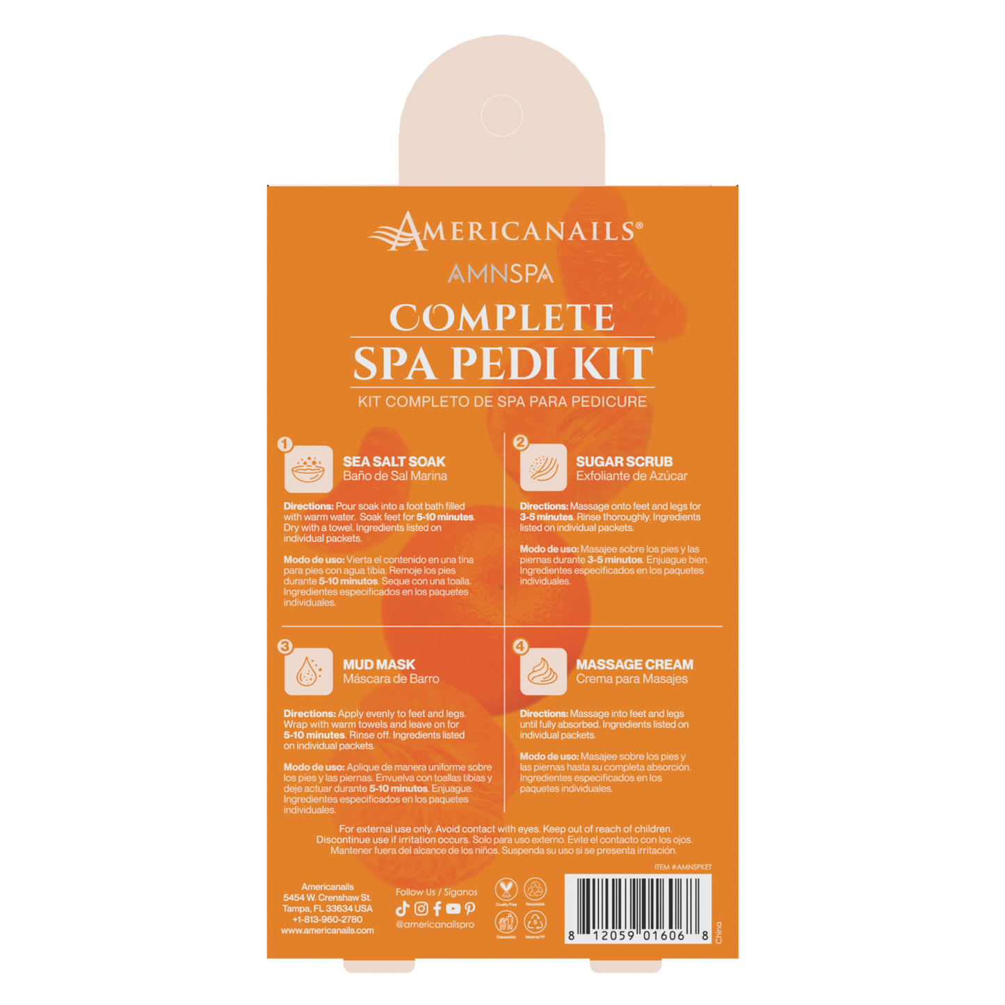 Americanails AMN Spa Complete Pedi Kit | Energizing Tangerine