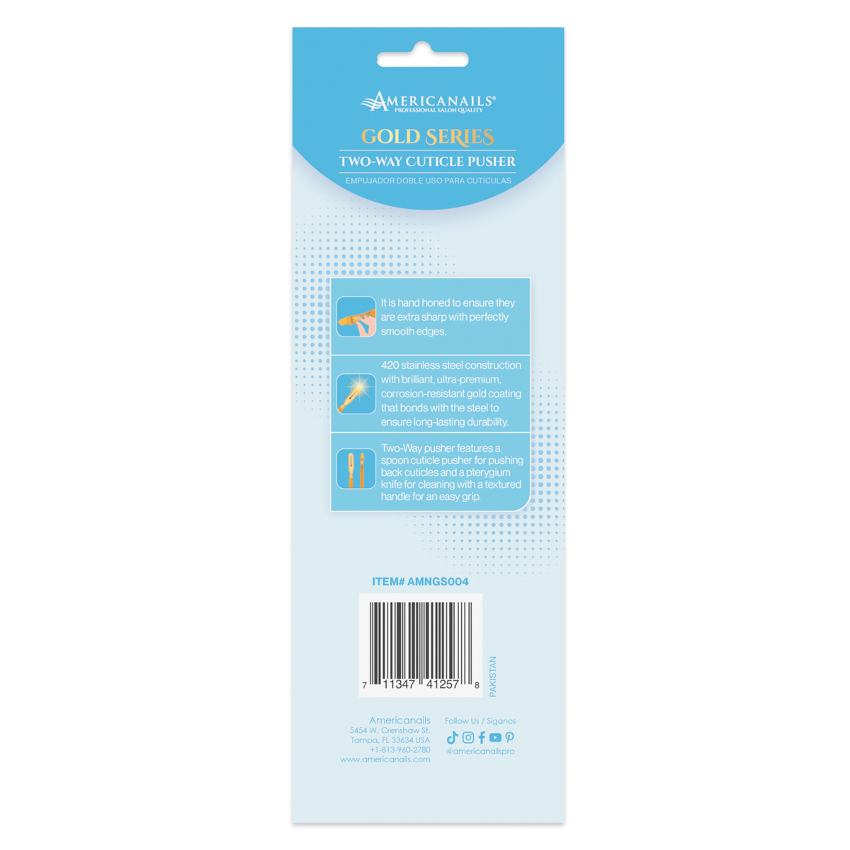 Americanails Gold Series Pusher Pterygium Remover