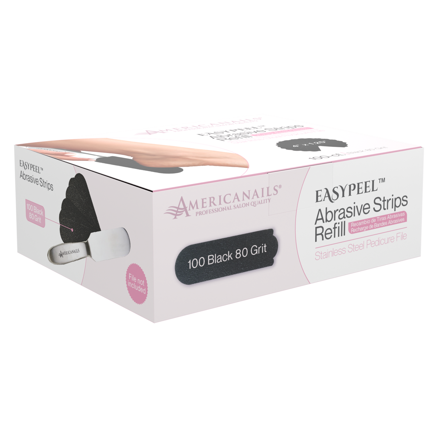 Americanails EasyPeel Pedicure Abrasive Strip | Black 80 Grit 100ct