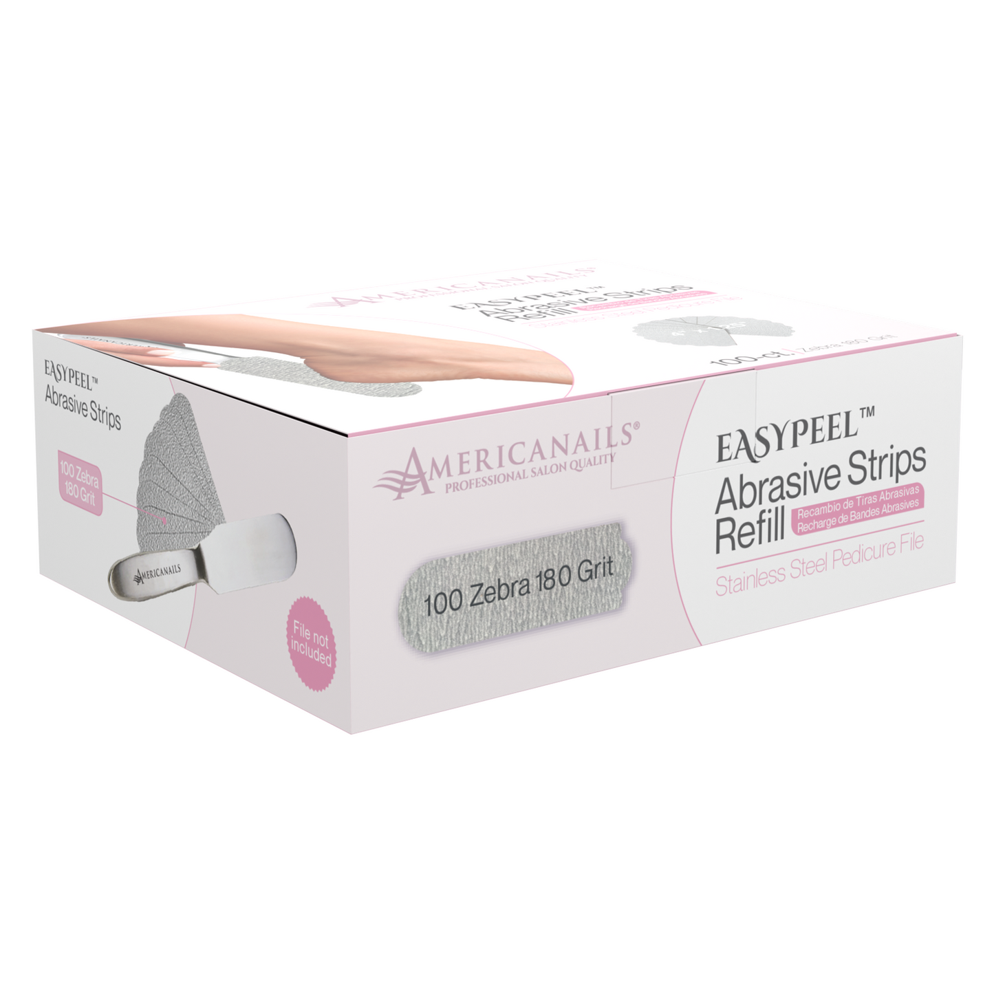 Americanails EasyPeel Pedicure Abrasive Strip | Zebra 180 Grit 100ct