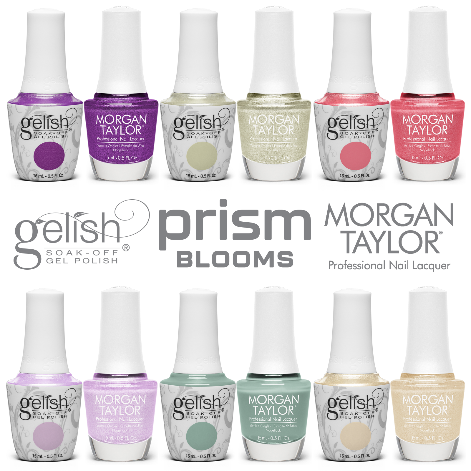 PIERRE BALMAIN×SAGAMINK シェアードミンク パープル 総柄 Gelish Morgan Taylor Prism Blooms Collection Box Set 12ct