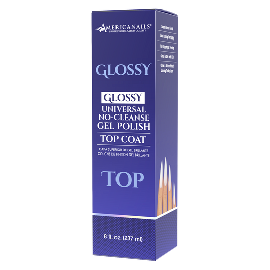 Capa superior de esmalte en gel sin limpieza Americanails | Acabado brillante, 8 oz