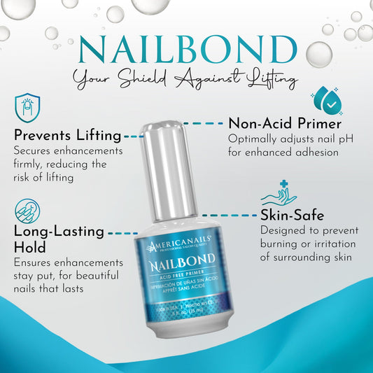 Imprimación sin ácido Americanails NailBond de 0.5 oz