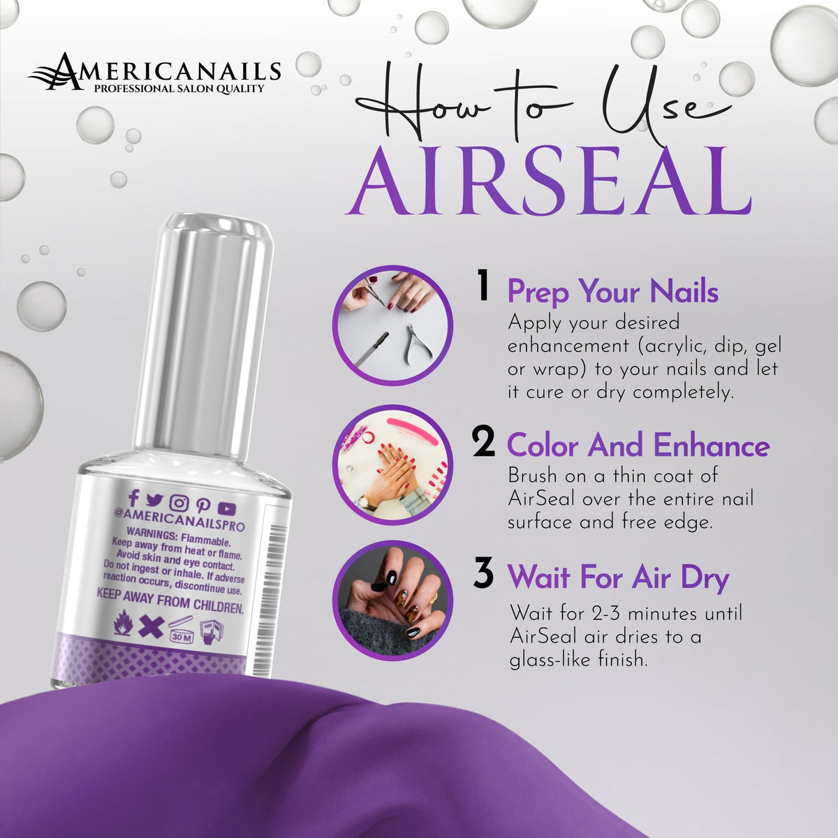 Americanails AirSeal Air Dry Acrylic Sealer .5oz