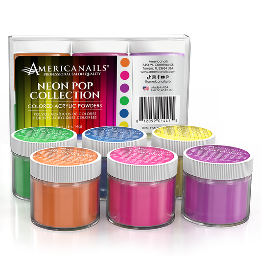 Americanails Colored Acrylic Powders | Neon Pop Collection Kit