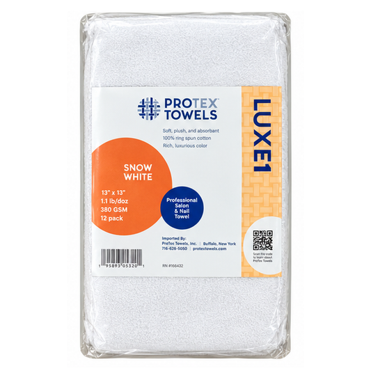 Protex Luxe1 Ultra-Premium Manicure Towels 12ct I Snow White
