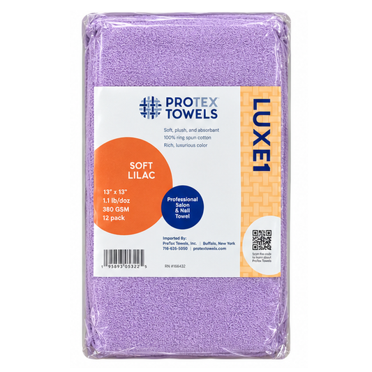 Protex Luxe1 Ultra-Premium Manicure Towels 12ct I Soft Lilac