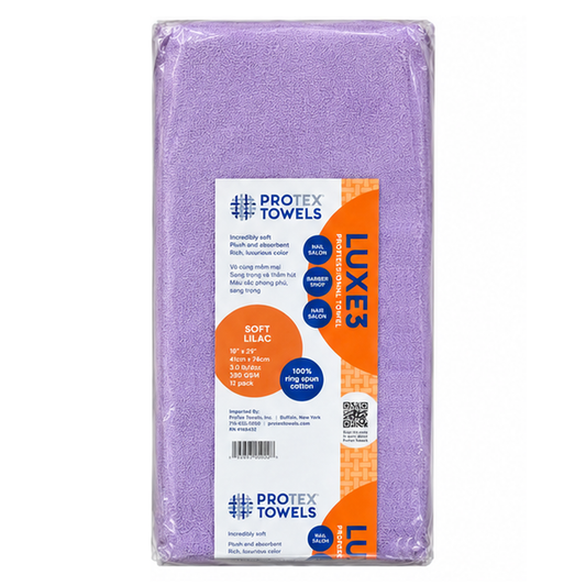 Protex Luxe3 Ultra-Premium Salon Towels 12ct I Soft Lilac