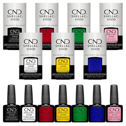 CND Shellac Vivid 7-Pack Bundle + FREE Brush Set