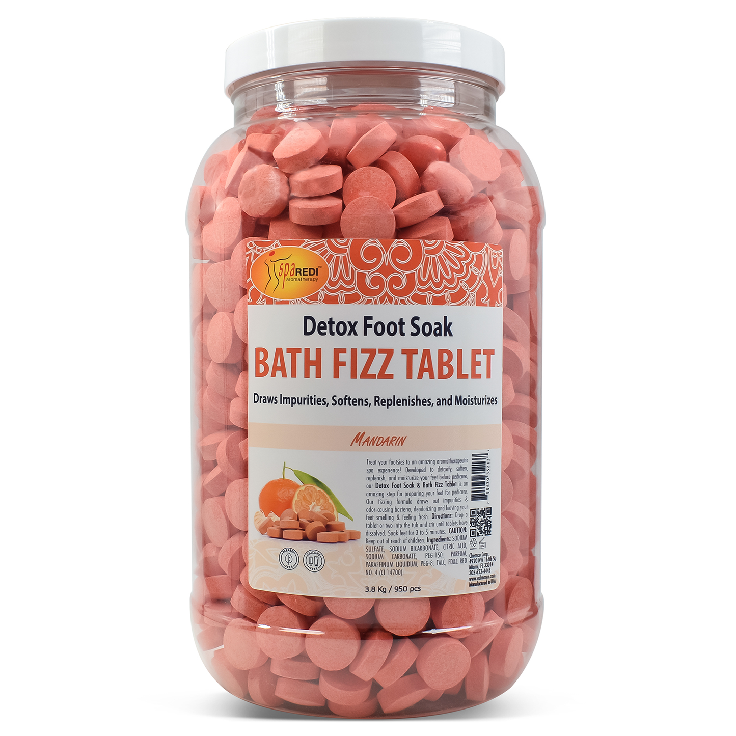 Spa Redi Bath Fizz Tablets | Mandarin 950ct