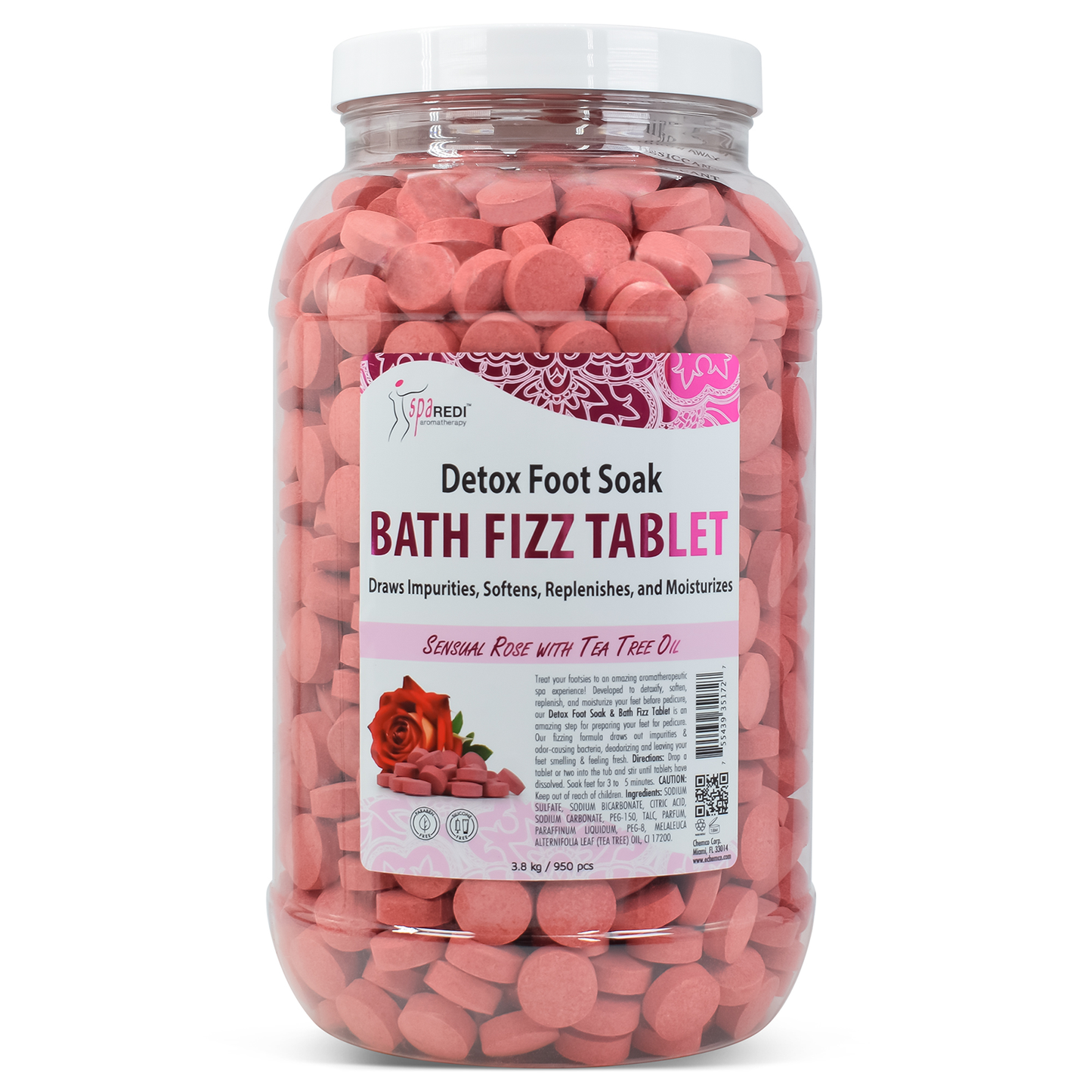 Spa Redi Bath Fizz Tablets | Sensual Rose 950ct