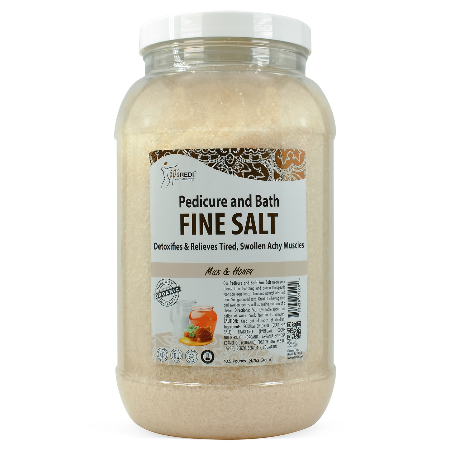 Spa Redi Pedi Bath Salt | Milk & Honey Gallon Case (4 Pack)