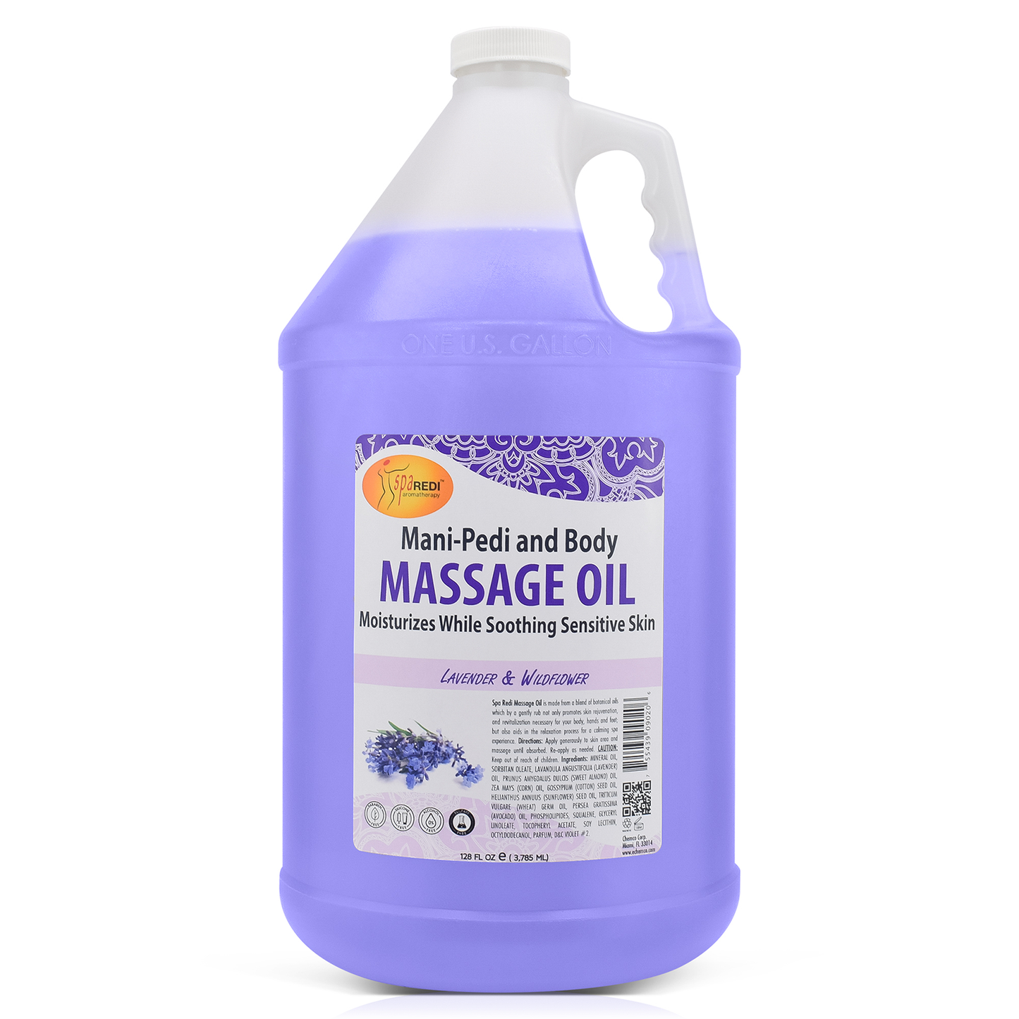 Spa Redi Lavender & Wildflower Massage Oil Gallon Case (4 Pack)
