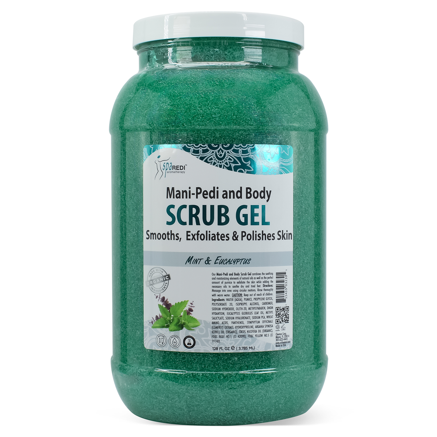 Spa Redi Scrub Gel | Mint & Eucalyptus Gallon Case (4 Pack)