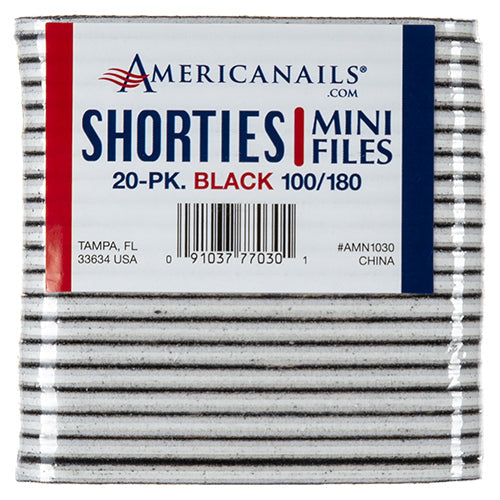 Lima acolchada mini Americanails Shorties | Negra 100/180 (20 unidades)