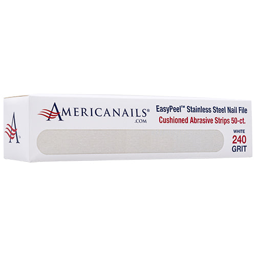 Americanails EasyPeel Nail File Abrasive Strips | White 240 50ct