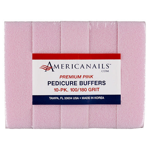 Pulidores de pedicura en bloque rosa premium Americanails | 100/180 (10 unidades)