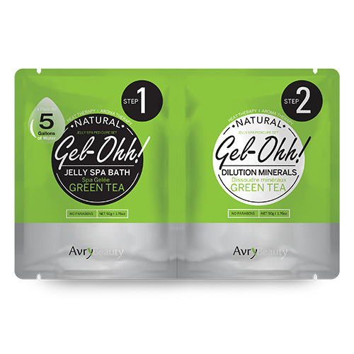 Gel de baño para pedicura AvryBeauty Gel-Ohh! Jelly Spa | Estuche de té verde (paquete de 30)