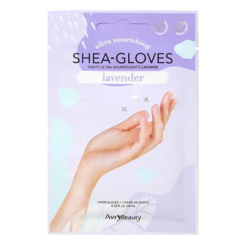 AvryBeauty Waterless Manicure Shea Butter Gloves | Lavender Case (25 Pack)