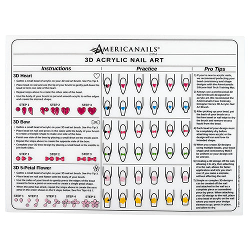 Americanails Silicone 3D Acrylic Nail Art Training Mat