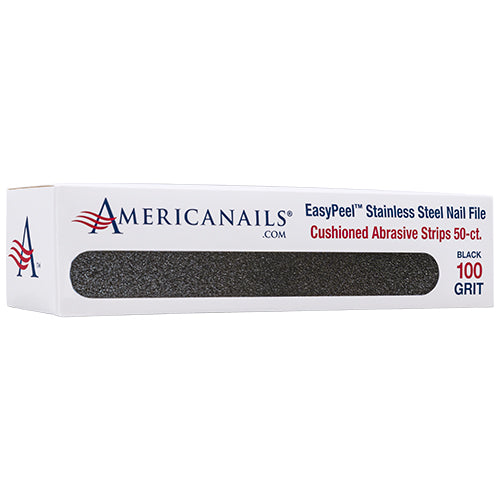 Americanails EasyPeel Nail File Abrasive Strips | Black 100 Grit 50ct