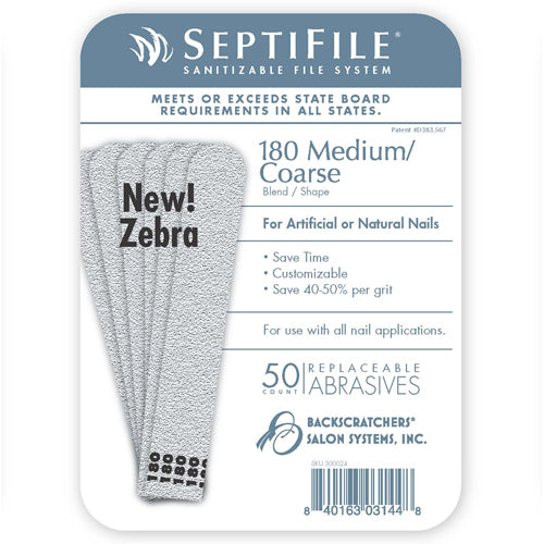Backscratchers SeptiFile Zebra 180 Grit 50ct