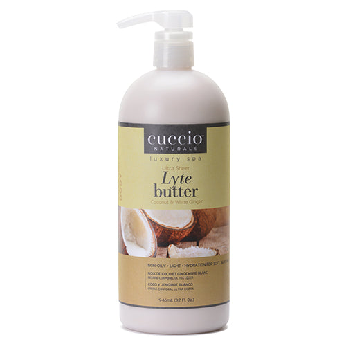 Cuccio Lyte Body Butter | Coconut & White Ginger 32oz