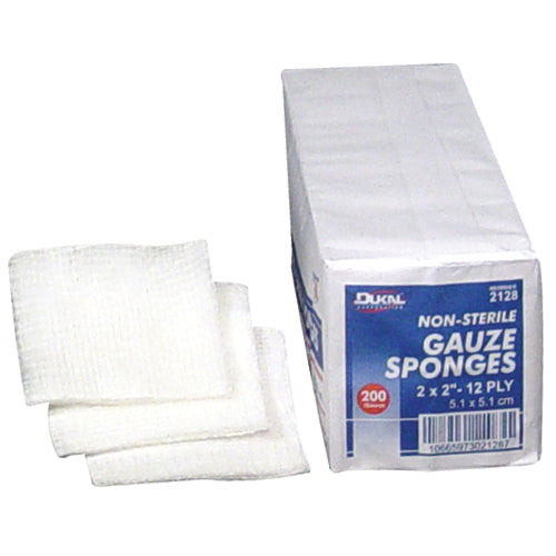 Dukal Spa 2" x 2" Cotton Gauze Sponges 200ct