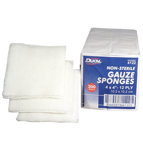 Dukal Spa 4" x 4" Cotton Gauze Sponges 200ct