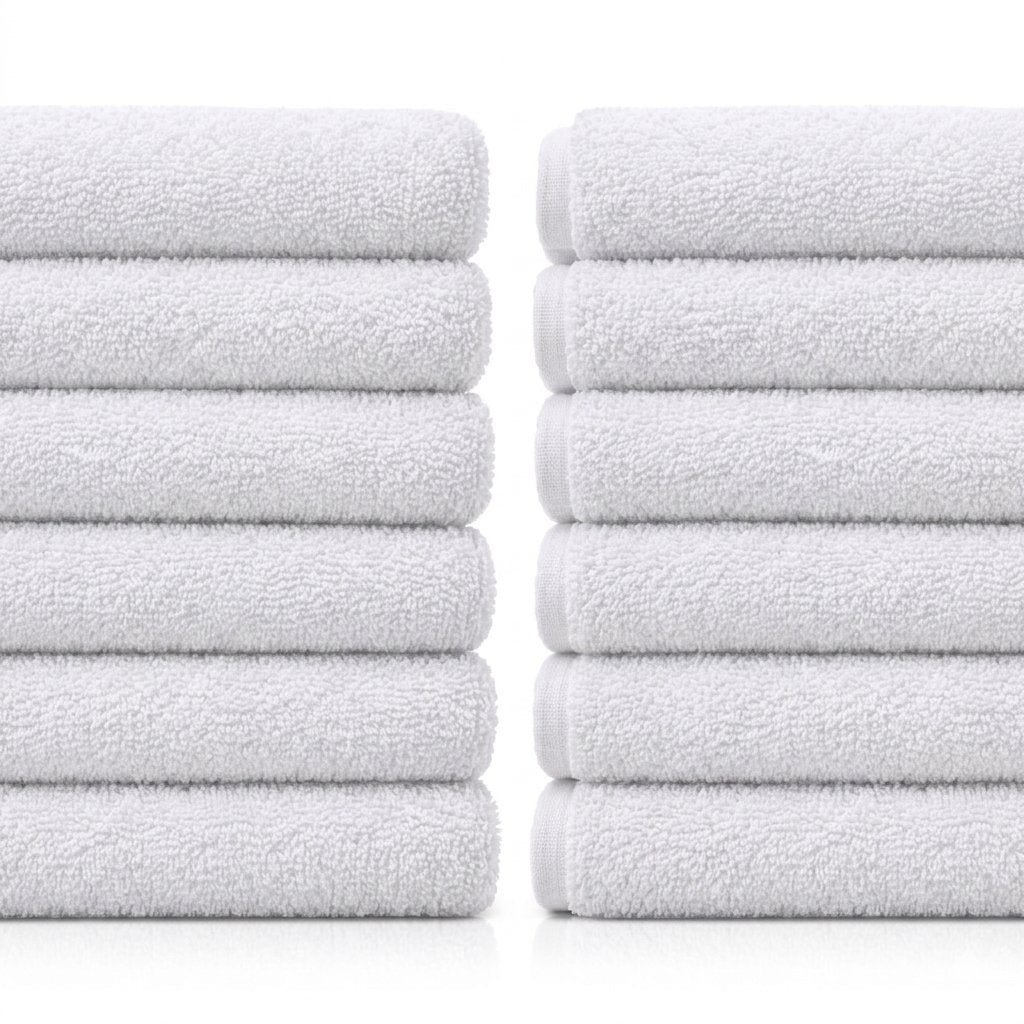 Toallas de salón blancas ultra premium Spa Basix, 12 unidades