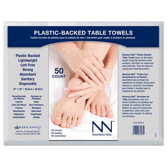 Nouveau Nail Plastic-Backed Table Towels 50ct