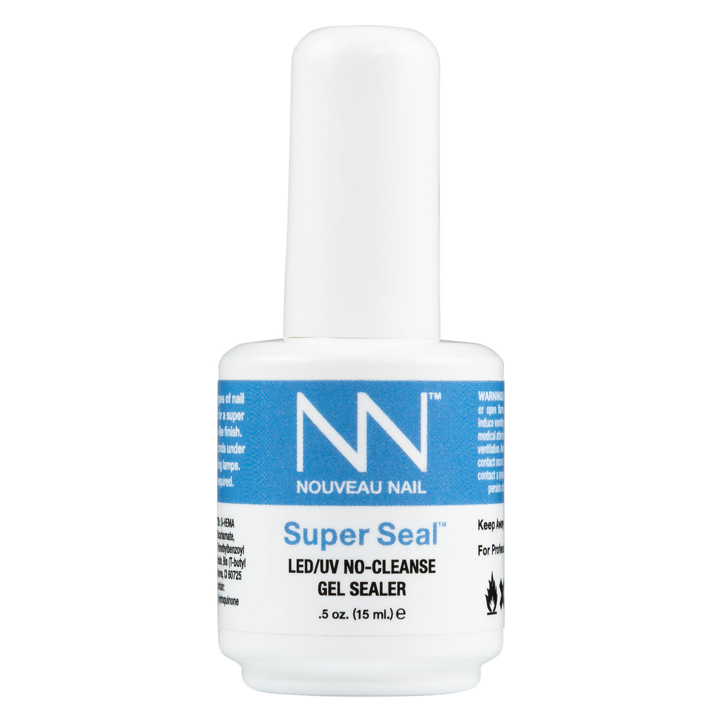 Sellador en gel Nouveau Nail Super Seal LED/UV sin limpieza GRATIS, 0.5 oz (PROMOCIONAL)