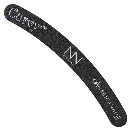 Nouveau Nail Curvy File | Black 100 Grit (12 Pack)