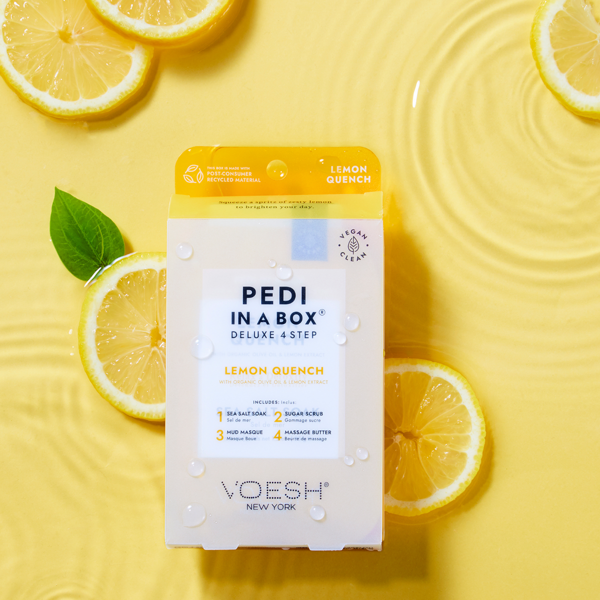 Voesh Pedi In A Box Deluxe 4 Step | Lemon Quench Case (50 Pack)
