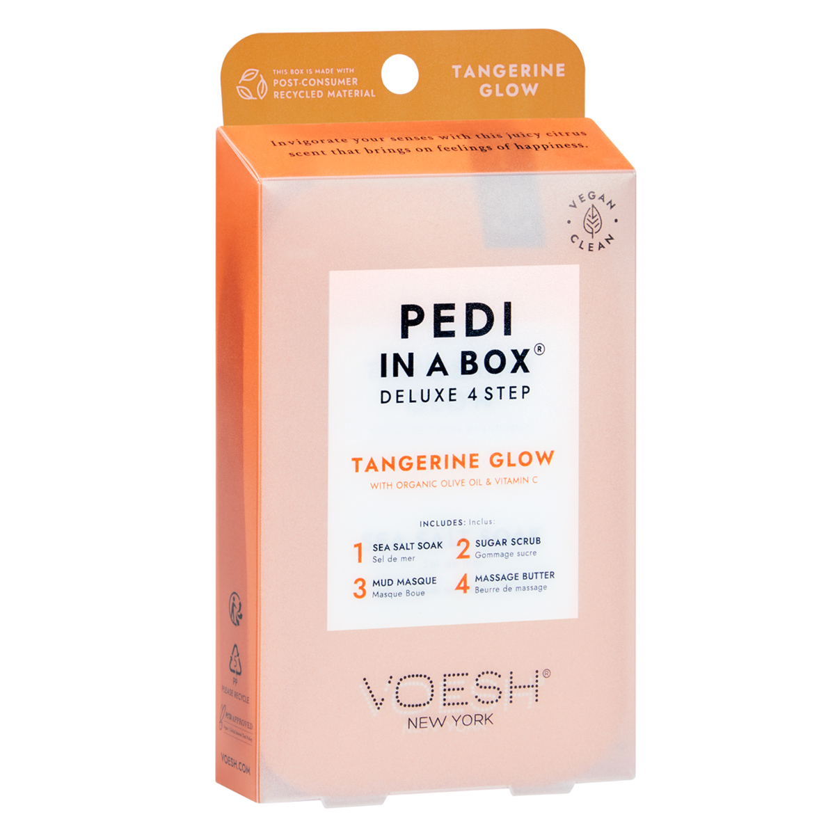 Voesh Pedi In A Box Deluxe 4 Step | Tangerine Glow