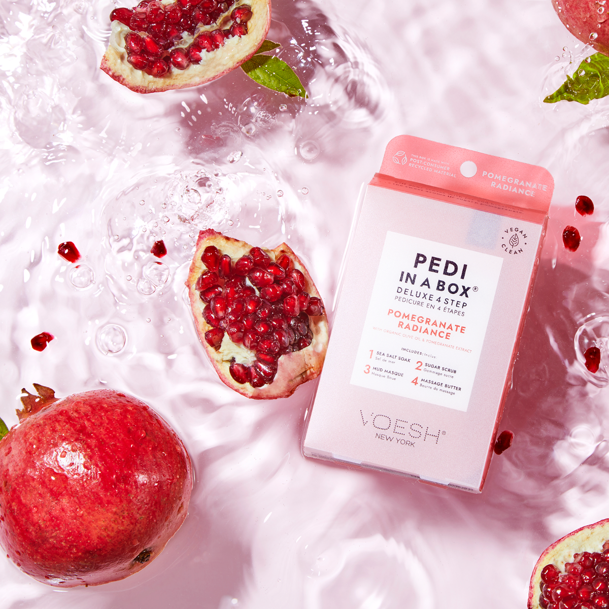 Voesh Pedi In A Box Deluxe 4 Step | Pomegranate Radiance Case (50 Pack)