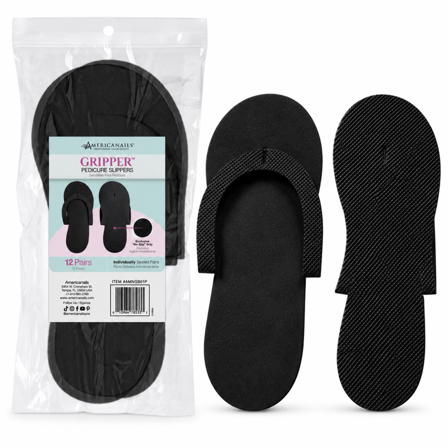 Bolsa de 12 pantuflas con agarre Americanails